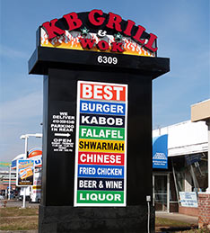 Sign for KB Grill